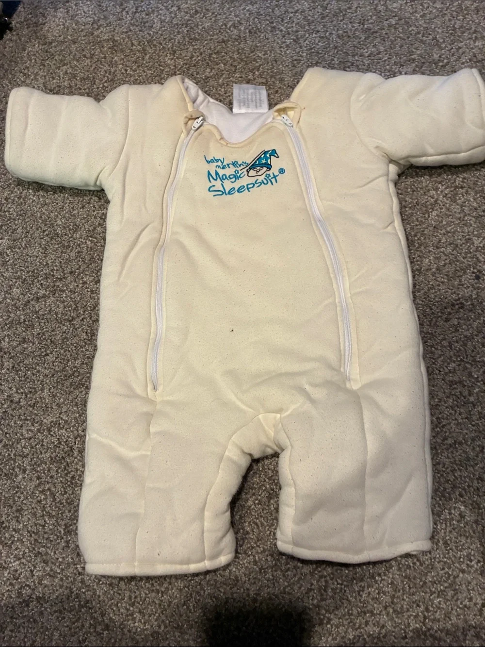 (2) Baby Merlin’s Magic Sleepsuit - Cream, Size Large: 6-9 Months, 18-21 Pounds